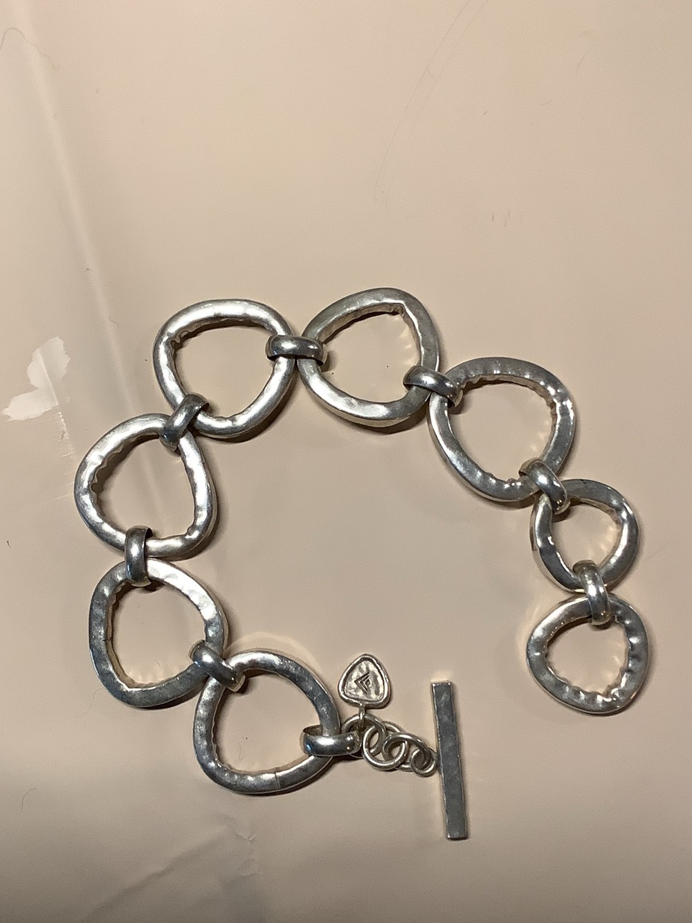 Silpada Hammered Link Toggle Bracelet - Silver